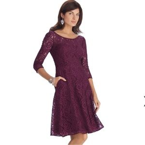 WHBM Lace Fit and Flare Dress